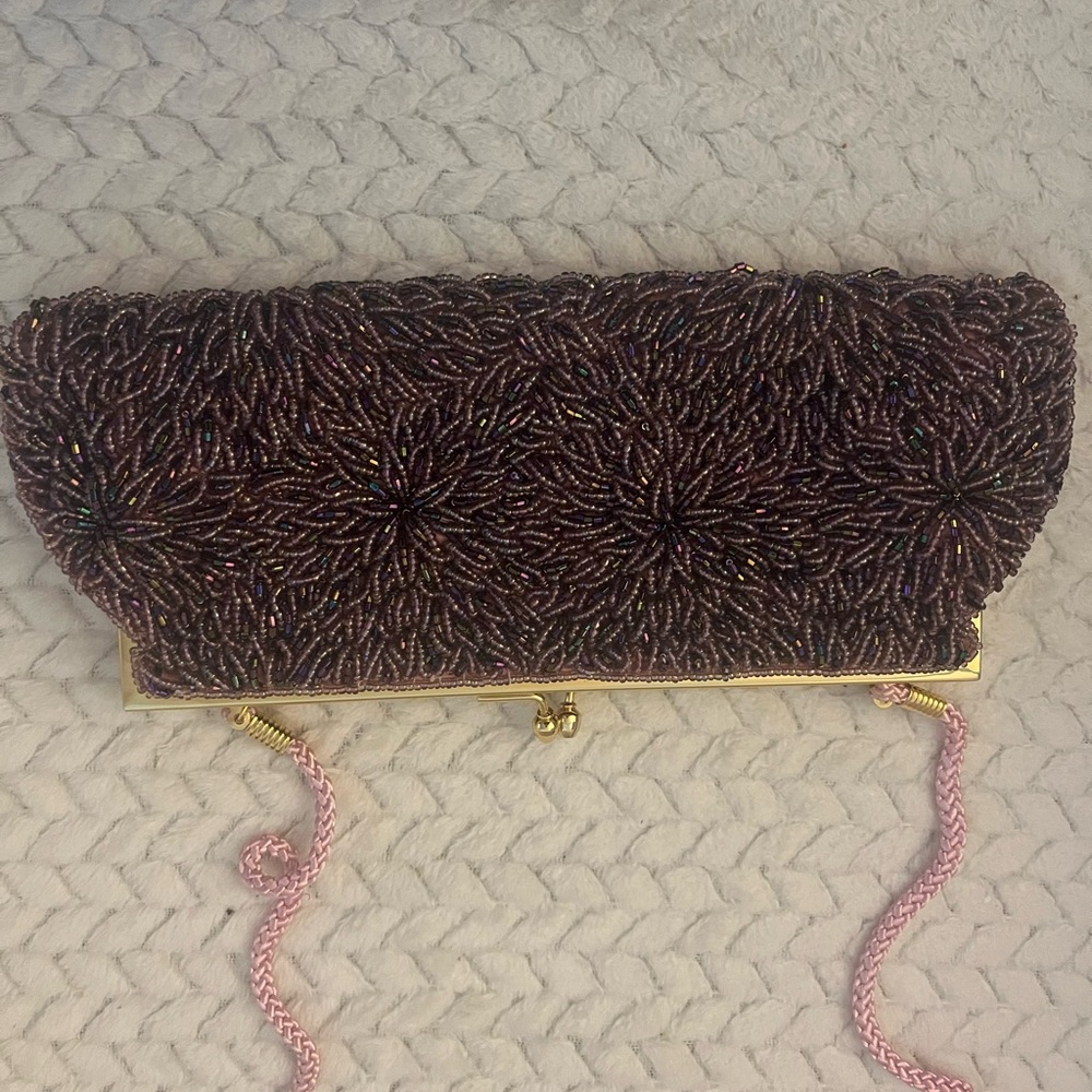Valerie Stevens Purple Beaded Clutch - Picture 10 of 11